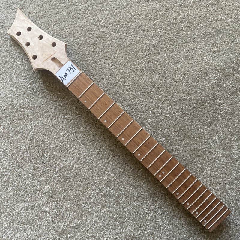 Short Scales Maple Wood DIY Project Guitar Neck, Rosewood 24 Frets Fingerboard image 1