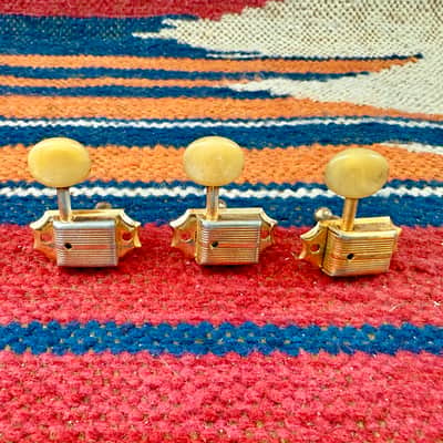 Vintage 1950's Guild Kluson "No-Line" Gold Guitar Tuners X-350 Aristocrat Rare image 9