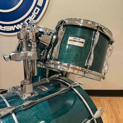 ~RARE!~ MIJ Yamaha Recording Custom 4-Piece 10/12/16/22 Drum Kit Set in Deep Aqua Stain Lacquer image 5