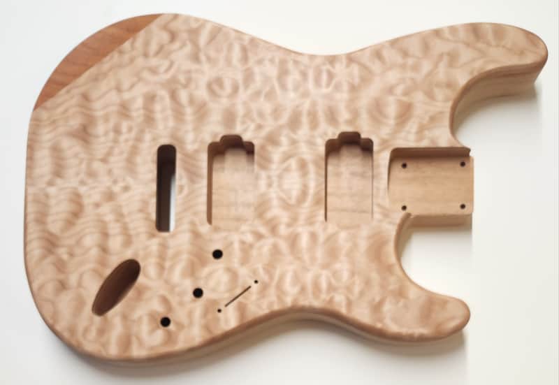 Shepard Custom Guitars Custom Stratocaster Body Semi-hollow Backroute F Hole Optional Quilted Maple Top On 1pc Mahogany 2026 - Unfinished image 1