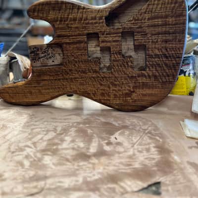 Madlad Instruments Masterpiece Curly Shedua Danish Oil Finished PP Bass Jazz Bass JBass Style Body (custom made with pride in north Texas) image 6