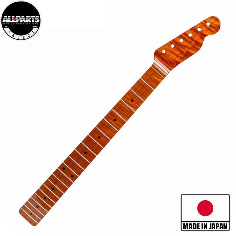 Allparts Select "50s U" Vintage Replacement Tele Neck AAA+ Roasted Flame Maple - Licensed by Fender