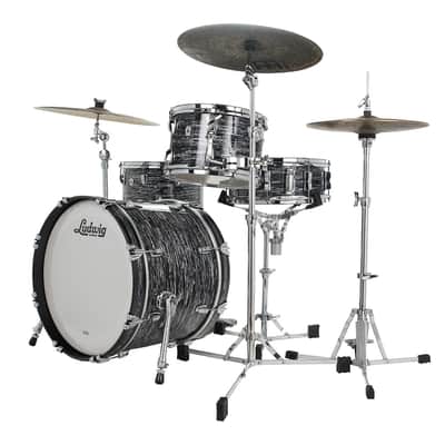 Ludwig Classic Oak Vintage Black Oyster Fab 14x20, 8x12, 14x14 Drums Shell Pack | Made in the USA | Authorized Dealer image 2