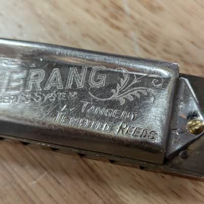 Vintage Alberts Boomerang Miniature Diatonic Harmonica, Fully Refurbished, Made in Germany 1920s, key of C. image 4