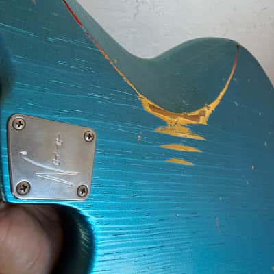 YouTube Vid in description Novo Serus J Lake Placid Blue over 64 sunburst binding electric guitar p90 case image 22