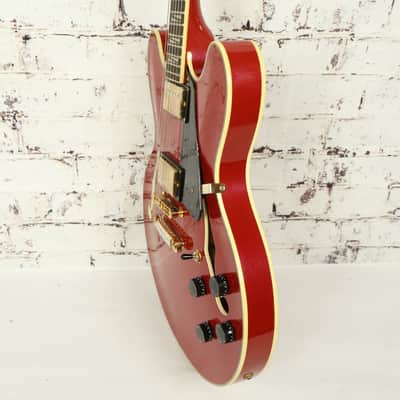 Ventura V32 "335" Style Red Mist Semi-Hollow Electric Guitar in Mint Condition image 11
