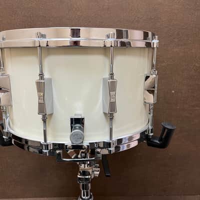 Sonor D-518 CW Phonic Plus 14x8" 10-Lug Beech Snare Drum 1982 - 1986 - Gloss White image 4