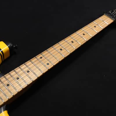 EVH Striped Series Frankenstein Frankie Electric Guitar - Black with Yellow Stripes, Relic 128 image 2
