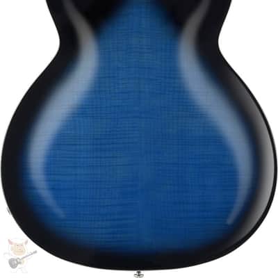 Hagstrom HSSUVIK60 Electric Guitar, Super Viking, Dark Baltic Sea Flame image 3