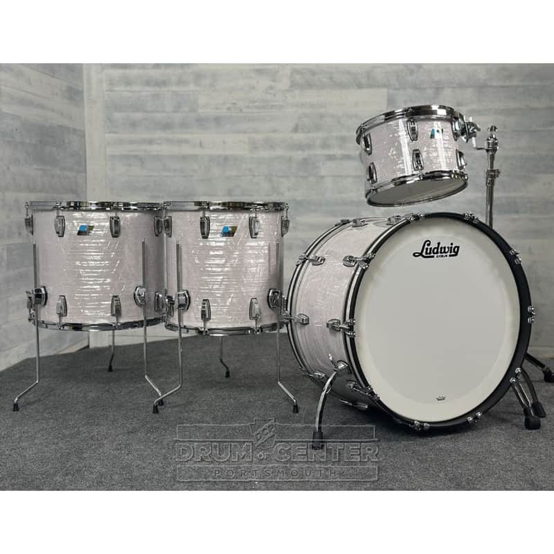 Ludwig Classic Maple "Super 70s"  4pc Drum Set 24/13/16/18 70s White Marine Pearl - DCP Exclusive! image 1