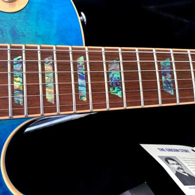 WOW! Rare Book Matched 2015 Gibson Les Paul Standard Premium Quilt Ocean Water Candy AAA Hand Selected Abalone Inlays VIDEO! image 5
