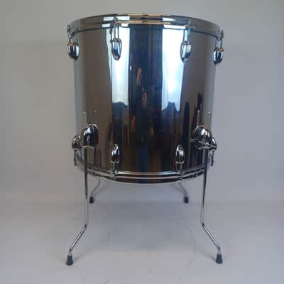 Slingerland 16x18"Chrome Over Wood Floor Tom Magnum Vintage 3ply Maple Drum 1970 image 4
