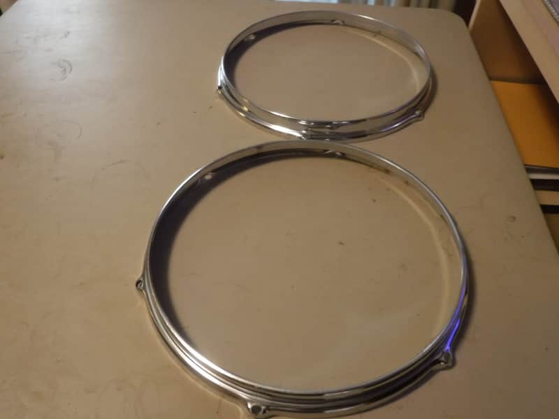 1970's Slingerland 12" Rims 2 each - Chrome over Steel image 1