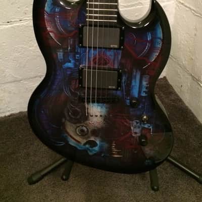 ESP LTD SG Viper Biotech Limited Edition Custom Graphics Guitar EMG's LVIPERVBT image 1