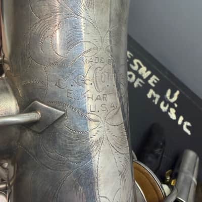 Vintage Pre War Conn New Wonder Alto Saxophone Silver with Gold Wash Bell 1922-23 image 23