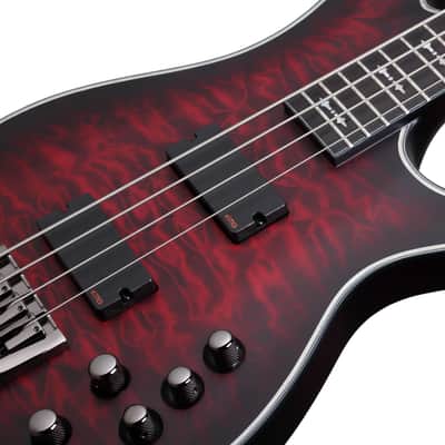 Schecter Hellraiser Extreme-4 Crimson Red Burst Satin image 3