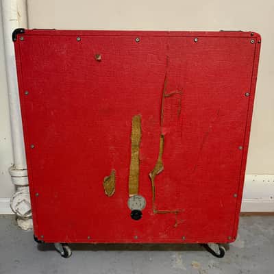 Marshall 1960A 4x12" Angled Guitar Speaker Cabinet 1978 - Red image 3