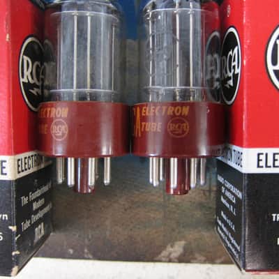 Pair NOS RCA Red Base 5691 Preamp Driver Tubes, NEW Boxes, USA, Ex Sound, Performance 1950s/60s image 2