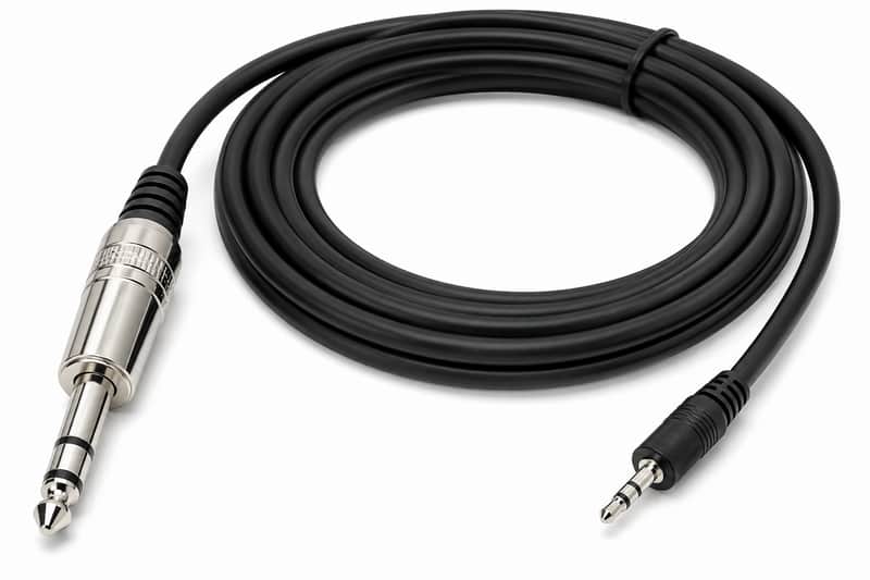 MR DJ CEQS3 3 ft 1/4" TRS (Stereo) Male to 1/8" (3.5mm) TRS Stereo Audio Cable image 1