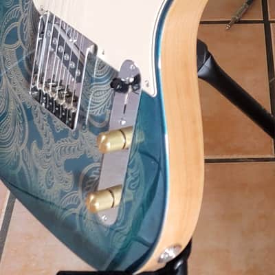 G&L Custom Shop ASAT Bluesboy 2024 - Emerald Blue Paisley image 12
