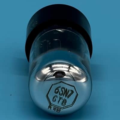 1950s Sylvania 6SN7GTB Vintage Chrome Top Black Plate Preamp Tube! T296 image 4