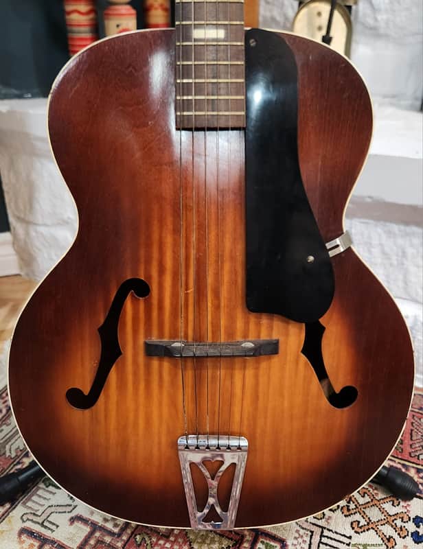 Harmony Alden H1213 Tiger Burst Birch Archtop 1950s USA image 1