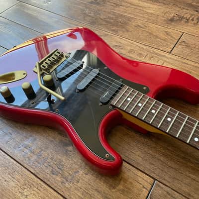 Vintage 1993 Charvel by Jackson CST-070 Super Strat Electric Guitar Active Pickups Transparent Red image 7
