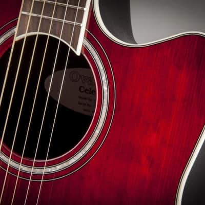 Ovation Celebrity Acoustic/Electric Guitar - Trans Ruby Red image 2