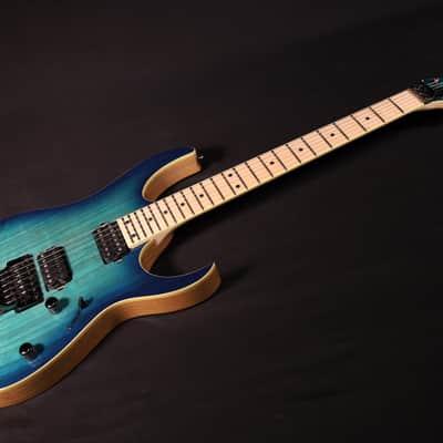 MINT Ibanez RG652AHMNGB RG Prestige 6str Electric Guitar w/Case - Nebula Green Burst 327 image 2