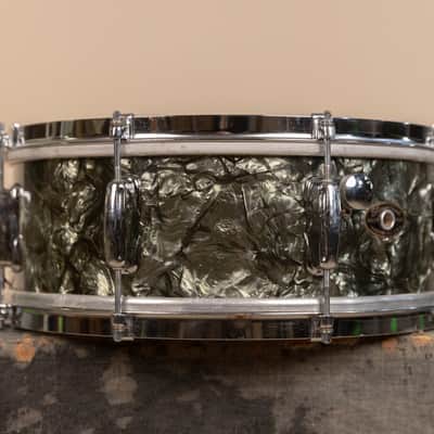 1950s Slingerland 5x14 Student Model Black Diamond Pearl Snare Drum image 8