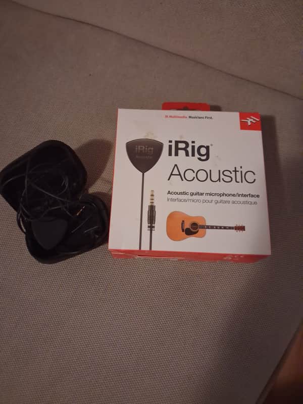 IK Multimedia iRig Acoustic Mobile Instrument Microphone/Interface for iOS 2010s - Black image 1