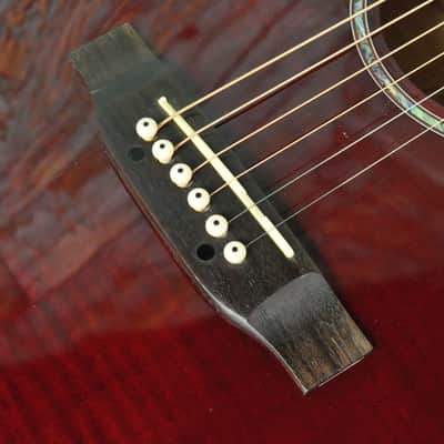 Takamine G Series Acoustic Electric Guitar EG540C w/ SKB Hard Shell Case Red Flamed image 8