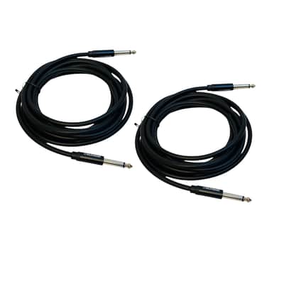 Pair of 10 ft 6.35 1/4 inch Mono TR Instrument Amp Cable image 1