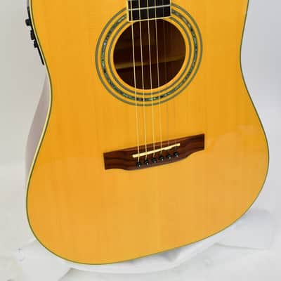 Zager ZAD-50CE Easy Play Acoustic Electric Guitar, Natural w/ Case image 3