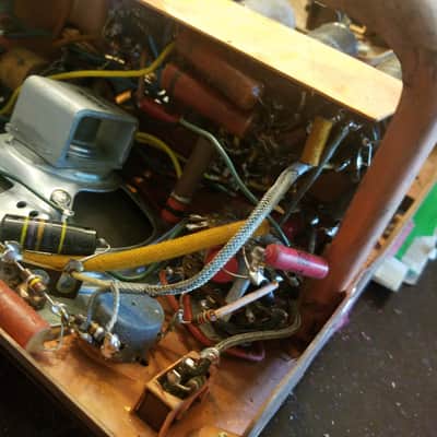 Webster-Chicago Wire Recorder all original 6SN7 6V6 tube amp AlNiCo tiny driver mono 288-1R  1950s - red-brown tolex image 12