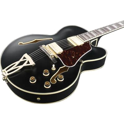 Ibanez Artcore Series AF75G Electric Guitar, Bound Rosewood Fretboard, Black Flat image 9