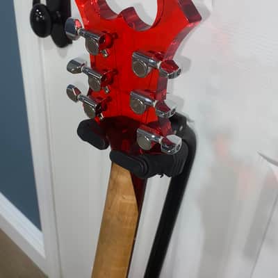 1999 BC Rich Ice Acrylic Warlock Guitar See Thru Red Lucite w OHSC image 12