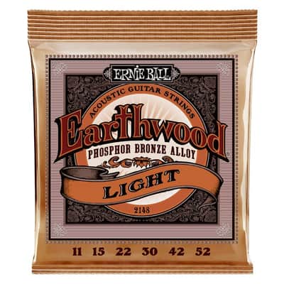 Earthwood Light Phosphor Bronze Acoustic Guitar String Set 11-52 Gauge 92-Cu+7.7-Zn+0.3-P Wnd-Wire Wrap Over High-C Steel Hex-Core imagen 1