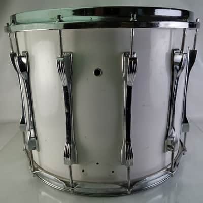 Ludwig 12x15"Marching Snare/Tom Drum White Cortex Wrap Vintage80s Blue/Olive B/O image 5