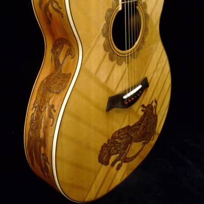 Blueberry Handmade Jumbo Size Acoustic Guitar Reaper Motif image 9