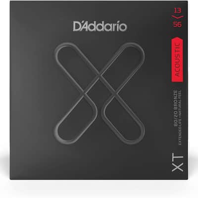 D'Addario XTABR1356 XT Series Acoustic Guitar Strings, 80/20 Bronze, 13-56 image 2