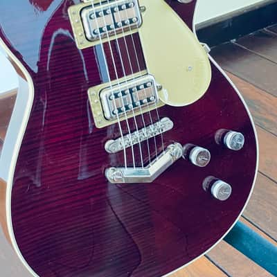 Gretsch G6228FM Players Edition Jet BT with V-Stoptail 2018 - Dark Cherry Stain - Flamed Top image 2
