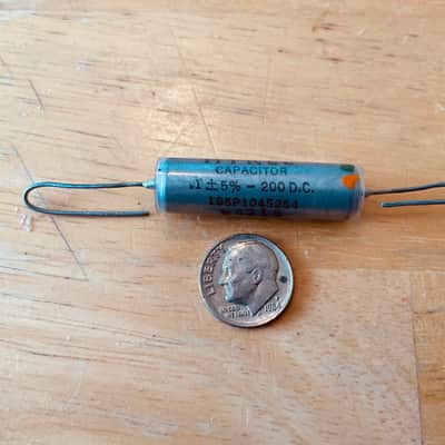 Sprague NOS , ( 2 ) Hyrel .1 @ 200v Caps, Capacitors 50's- 60's Silver image 3