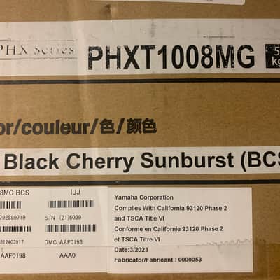 Yamaha 5 pc  Phx drum set  2023 - Black cherry sunburst MIJ 22 10 12 14 16 made Japan drum set image 8
