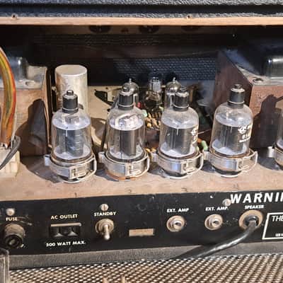 Ampeg SVT October 1969 head unmodded ((one of five not inc summer namm proto)) - Black tolex Blue Line & 810 squareback cab w extra sextet 6146 image 25