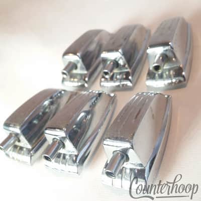 *Ludwig 6x Bass Drum/Floor Tom Lugs Vintage Chrome Long Swivel Classic 60s* image 3