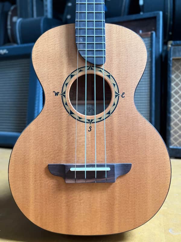 2012 Rick Turner Compass Rose Tenor Ukulele #297 – Cedar / Figured Sycamore – Gig Bag image 1