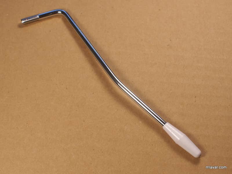 Replacement General Tremolo System Arm Bar handle 6", M6 threads Chrome /White image 1