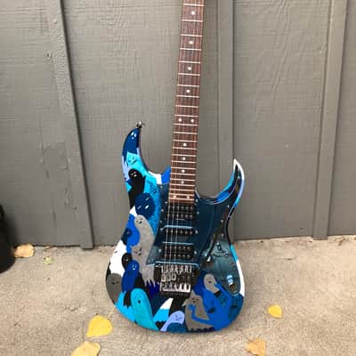 "Ghosts!" Custom Hand-Painted MIJ Ibanez RG450LTD-1 image 2