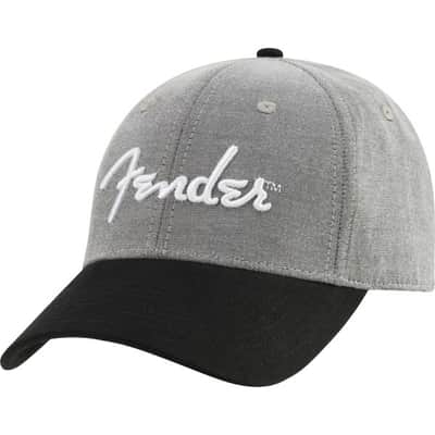Fender #9190121000 Hipster Dad Hat Grey/Black - Ball Cap image 2